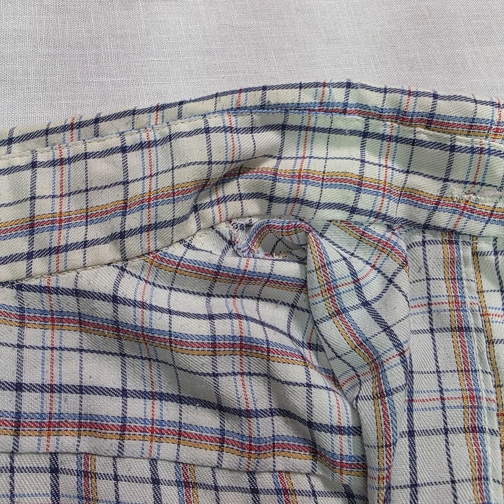 Vtg 70s Levi's Shirt Mens Medium Plaid Long Sleeve Button‎ Down Western Disco